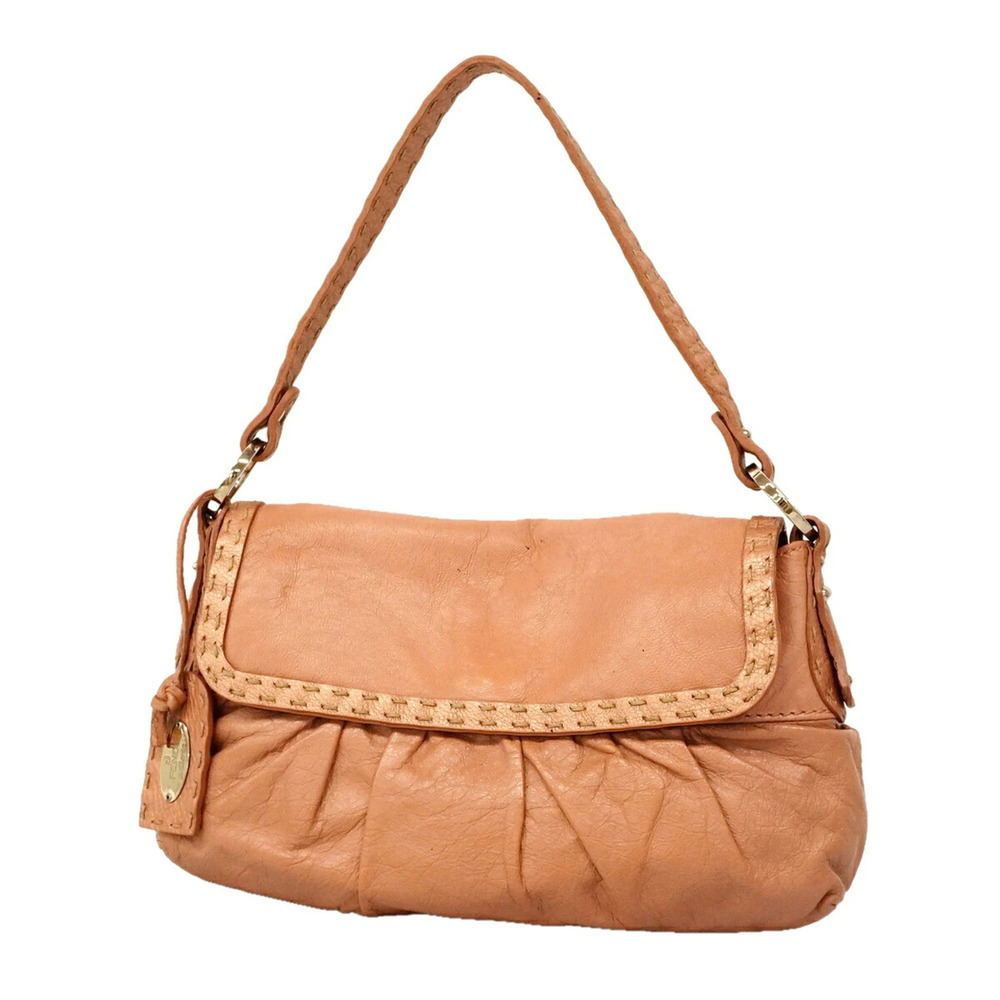 Fendi Selleria Shoulder Bag, Leather, Pink Beige, Women's